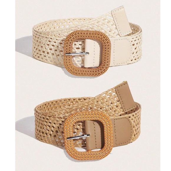 BellanBlue Accessories - Boho Minimalist Straw Belt Set